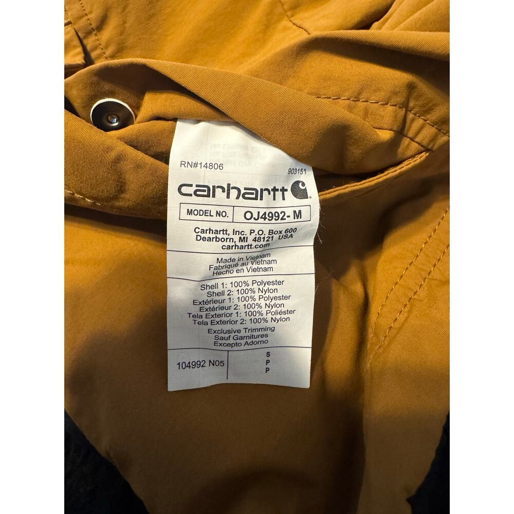 Carhartt Men's Rain Defender Relaxed Fit Fleece Reversible Jacket Small BRN/BLK - Picture 7 of 11